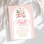 Chic petals and prosecco blush gold bridal shower 招待状