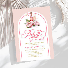 Chic petals and prosecco invite editable layout 招待状