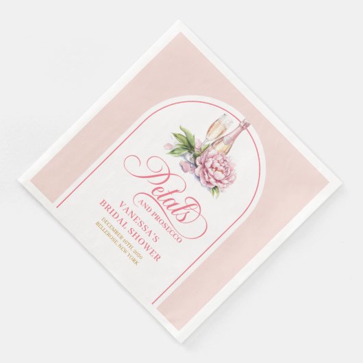 Chic Petals and Prosecco Personalized Name Napkins (コーナー)