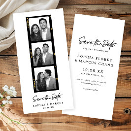 Chic Photo-booth Filmstrip Wedding Save The Date セーブザデート