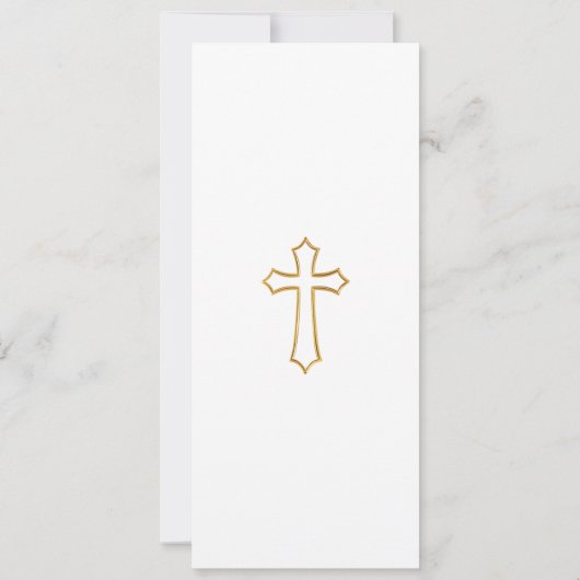 Chic Photo Collage Cross Baby Baptism 招待状 (裏面)