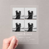 Chic Photo Collage Wedding Save The Date アクリル招待状 (インサイチュ (ポータブル))