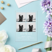 Chic Photo Collage Wedding Save The Date アクリル招待状 (インサイチュ (ウェディング))
