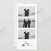 Chic Photo Strip Wedding QR Code Save The Date (正面)