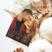 Chic Photo Suprise Verti日付を保存 招待状