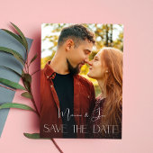 Chic Photo Suprise Verti日付を保存 招待状