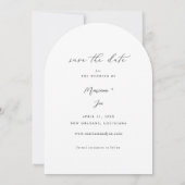 Chic Photo Suprise Verti日付円弧を保存 招待状 (裏面)