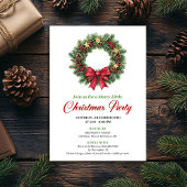 Chic Pine Wreath Festive Christmas Party Invite 招待状