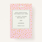 Chic Pink金ゴールドドット従業員写真企業のID  バッジ (裏面)