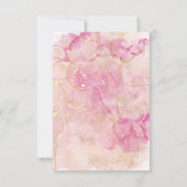 Chic Pink and Gold Watercolor Sweet 16 Party  サンキューカード (裏面)