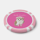 Chic Pink Beret Brown White Owl Be Seeing You ポーカーチップ (シングル)