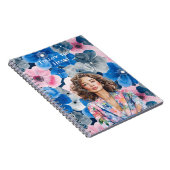 Chic Pink Blue Summer City Brown Hair Girl ノートブック (右側)