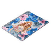 Chic Pink Blue Summer City Red Hair Girl ノートブック (左側)