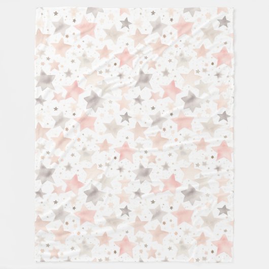 Chic Pink Blush フリースブランケット (正面)