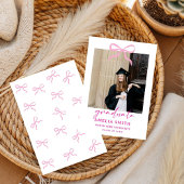 Chic Pink Bow University Graduation Party  招待状