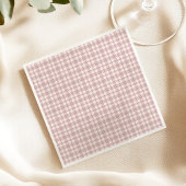 Chic pink checked countryside wedding celebration スタンダードカクテルナプキン