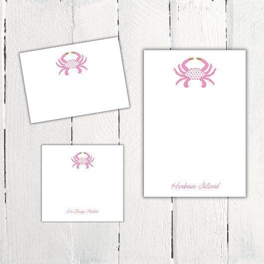 Chic Pink Crab | Coastal Sticky Notees ポストイット