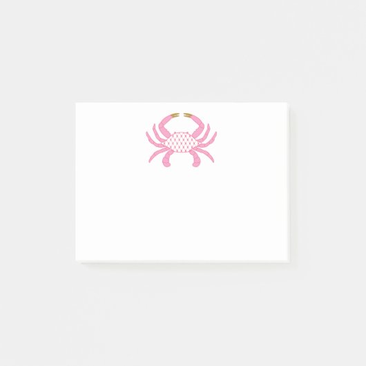 Chic Pink Crab | Coastal Sticky Notees ポストイット (正面)