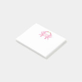 Chic Pink Crab | Coastal Sticky Notees ポストイット (アングル)