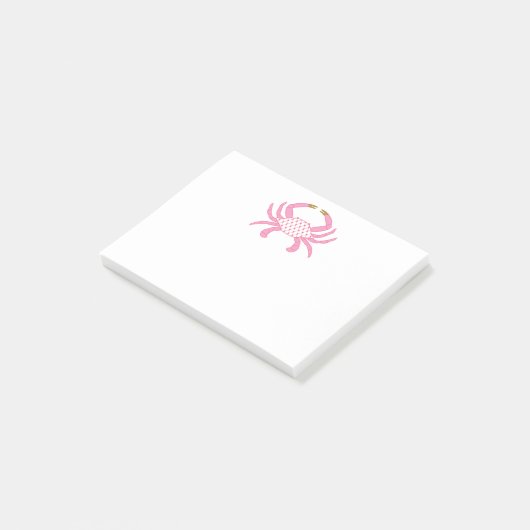 Chic Pink Crab | Coastal Sticky Notees ポストイット (アングル)