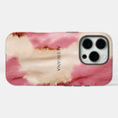 Chic Pink Cream Faux Fur Case-Mate iPhoneケース (裏面 (横))