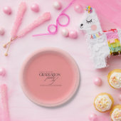 Chic pink customizable graduation party ペーパープレート (パーティー)