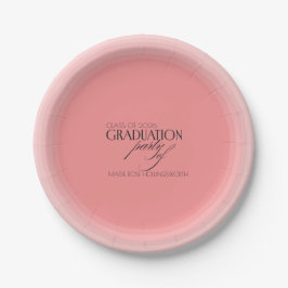 Chic pink customizable graduation party ペーパープレート
