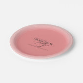 Chic pink customizable graduation party ペーパープレート (アングル)