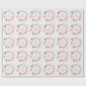 Chic Pink Floral Bat Mitzvah Jewish Birthday ラッピングペーパー (フラット)