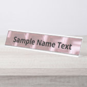Chic Pink Geometric Desk Name Plate – Stylish デスクネームプレート (正面)