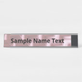 Chic Pink Geometric Desk Name Plate – Stylish デスクネームプレート (正面)