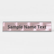 Chic Pink Geometric Desk Name Plate – Stylish