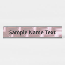Chic Pink Geometric Desk Name Plate – Stylish デスクネームプレート