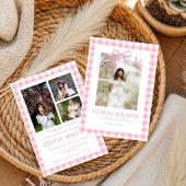 Chic Pink Gingham  Graduation Party 2026  招待状