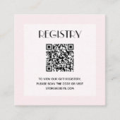 Chic Pink Girl Baby Shower Registry QR Code エンクロージャーカード (正面)
