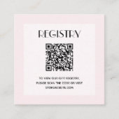 Chic Pink Girl Baby Shower Registry QR Code エンクロージャーカード (正面)