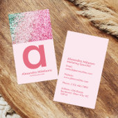 Chic Pink Glitter Aesthetic 名刺
