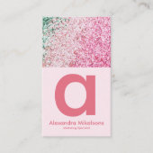 Chic Pink Glitter Aesthetic 名刺 (正面)