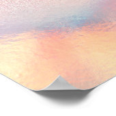 Chic Pink Glitter Iridescent Holographic Gradient ポスター (角)