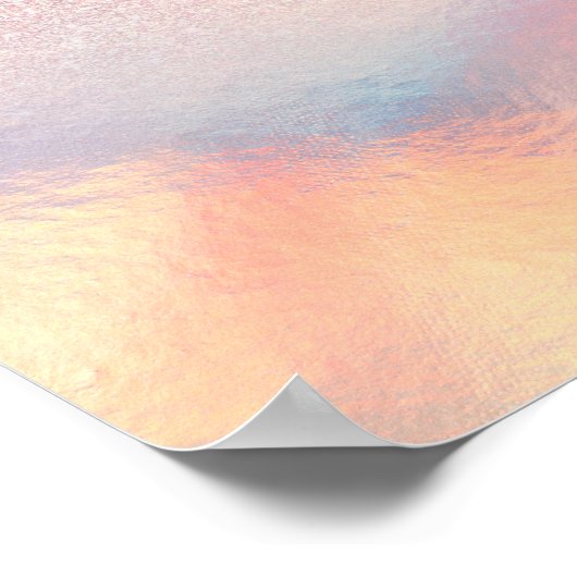 Chic Pink Glitter Iridescent Holographic Gradient ポスター (角)