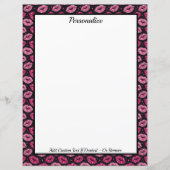 Chic Pink Glitter Lips on Black Personalized (正面)