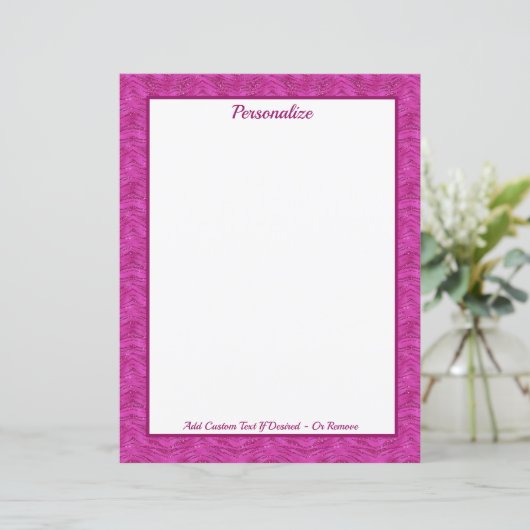 Chic Pink Glitter Zebra Pattern Personalized (スタンド正面)