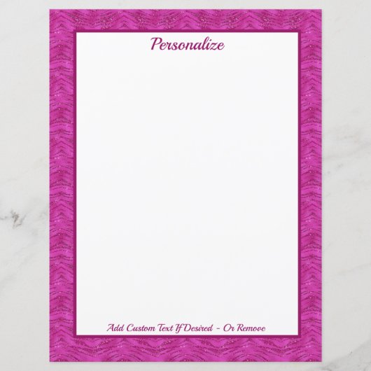 Chic Pink Glitter Zebra Pattern Personalized (正面)