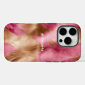 Chic Pink Gold Faux Fur Case-Mate iPhoneケース (裏面 (横))
