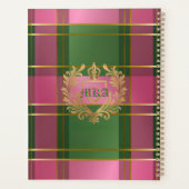 Chic Pink Green Plaid Monogram Personal Planner プランナー手帳 (裏面)