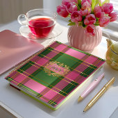 Chic Pink Green Plaid Monogram Personal Planner プランナー手帳