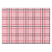 Chic Pink & Grey Plaid Fashion Pattern Party テーブルクロス (正面(横))