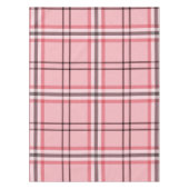 Chic Pink & Grey Plaid Fashion Pattern Party テーブルクロス (正面)