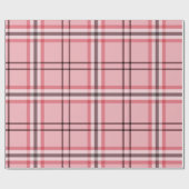 Chic Pink & Grey Plaid Fashion Pattern Party ラッピングペーパー (フラット)