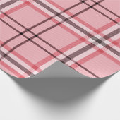 Chic Pink & Grey Plaid Fashion Pattern Party ラッピングペーパー (角)